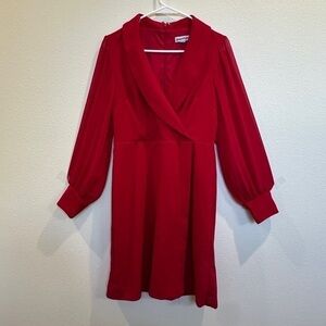 Classy Dinner Red Wrap Dress